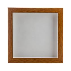 13x13 Shadow Box Frame Light Brown Wood | with a