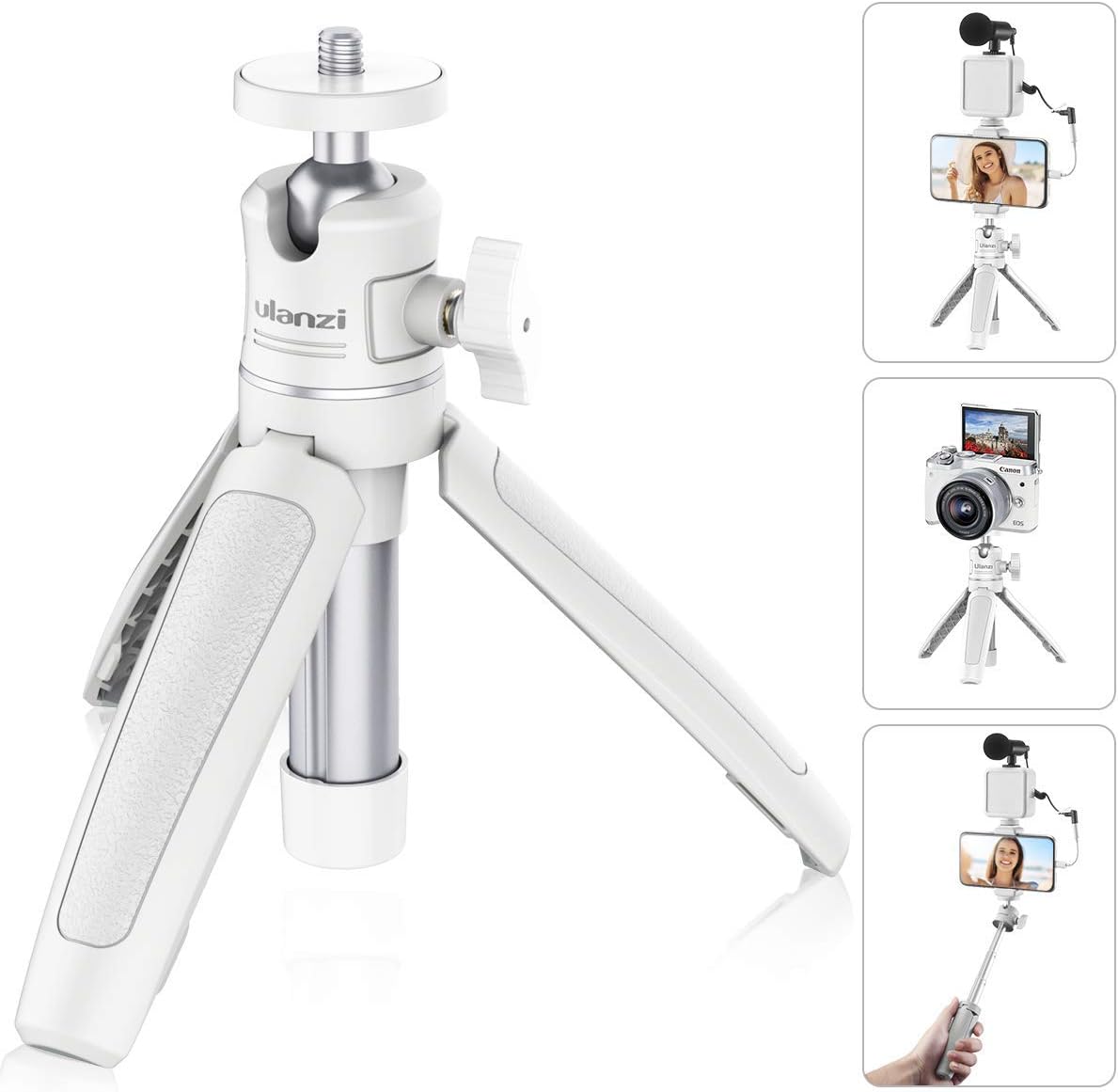 ULANZI MT-08 Mini Smartphone Selfie Stick Tripod for iPhone, Camera Extendable Handle Grip Vlog Pole for Sony RX100 VII M1 M2 M3 M4 M5 M6 A6400 A6500 Canon G7X Mark III : Camera & Photo
