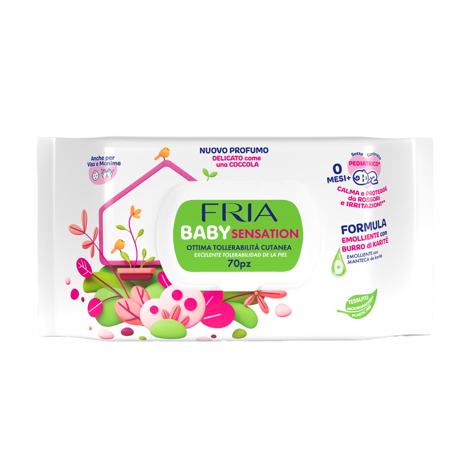 Fria Fria Baby Sensatios Emollients with Lid - 72 Wipes