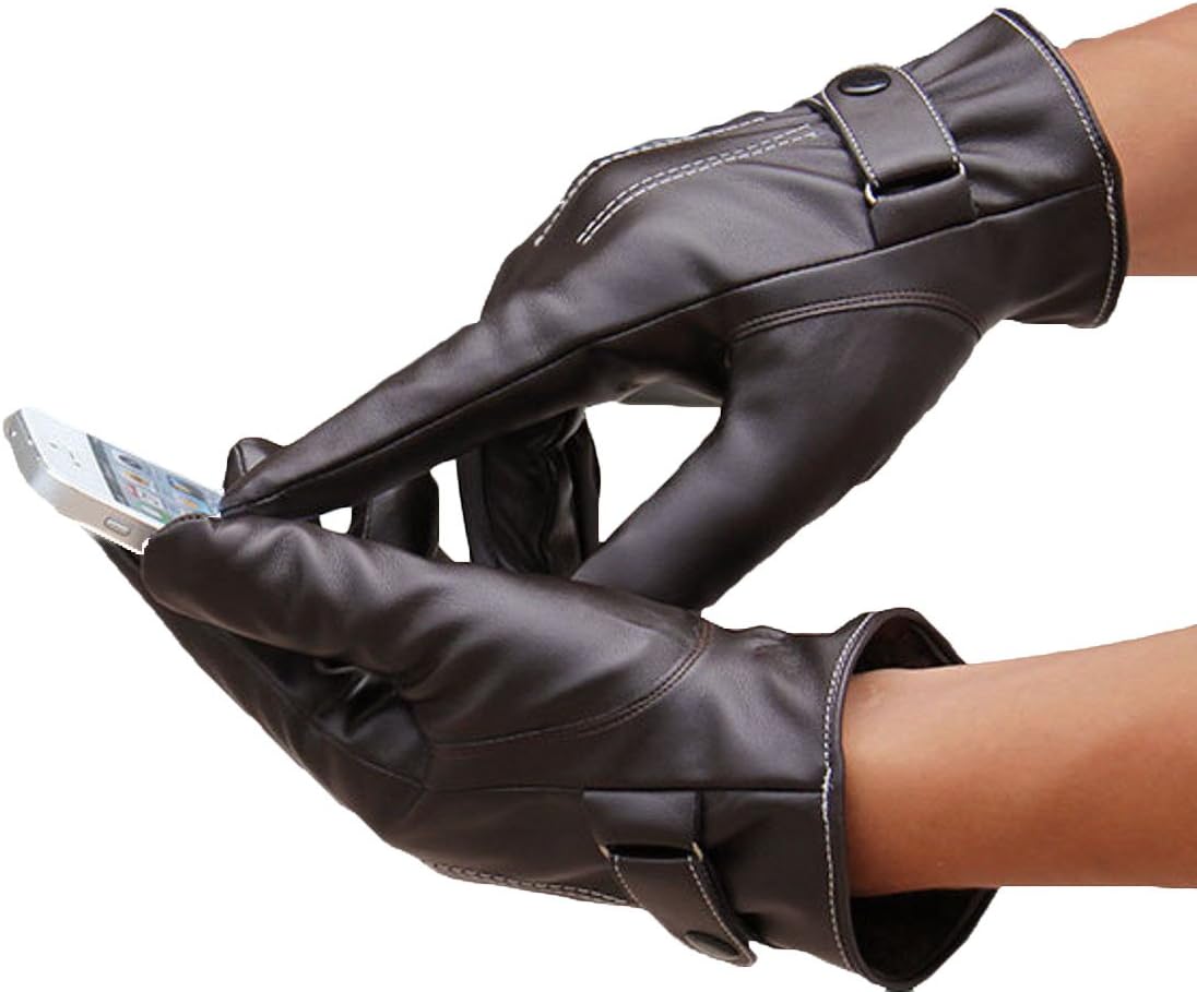 Soft Direct Men's Winter PU Leather Gloves Driving Drive/work/motorcycle Glove