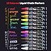 Pictek Liquid Chalk Markers Erasable, 12 Pack [EN71 Approved] Fine/Chisel Tip Markers for Kids/Adults, Chalk Pens for Chalkboard & Glass with 40 Labels