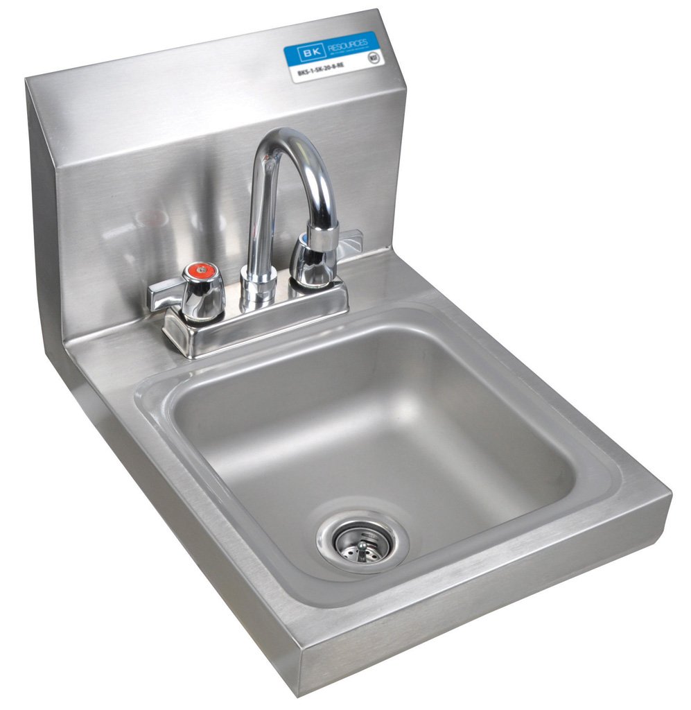 BK Resources BKHSDSSSSP 9" x 9" Hand Sink w/Side Splash Guard
