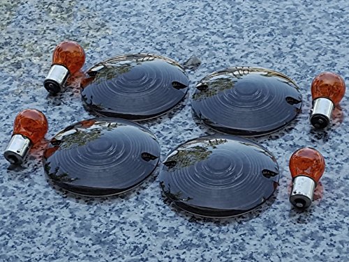 i5 Smoke Turn Signal Lens Kit for Harley Davidson Electra Glide, Road King, Touring, Heritage.