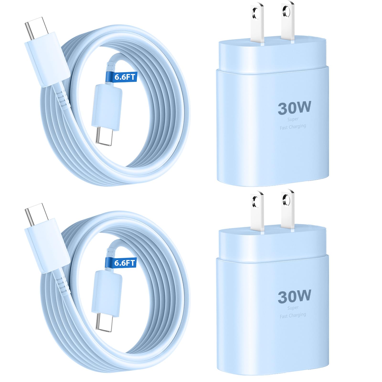 Phone 17 16 15 Charger Fast Charging,30W USB C Phones 17 16 15 Pro Max Charger Block &6.6FT Long Type C Cable Cord for i.Phone 17/17 Air/17Pro/17 Pro Max/16/16 Plus/16 Pro/16Pro Max/15/15 Pro Max,Blue