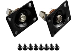 RuiLing 2PCS Square Jack Output Plate Guitar Bass Jack Socket for Electric Guitar Parts and Accessories Black