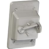 Hubbell-Bell PTC100GY Weatherproof Vertical Box Mount Nonmetallic Toggle Cover, 1-Gang, Gray