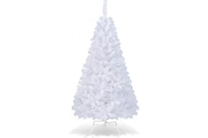 COSTWAY 5Ft-Artificial-PVC-Christmas-Tree-W-Stand-Holiday-Season-Indoor-Outdoor-White