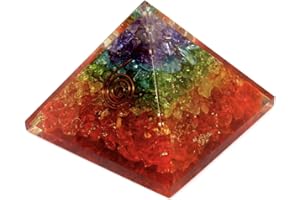 Orgone Pyramid 7 Chakra Stone Energy Generator Crystal Orgonite Pyramids Crystals for Healing and Meditation Crystal Energy