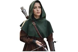 Joukavor Medieval Cowl Hood Renaissance Hood Halloween Short Hooded Cape for Women Men