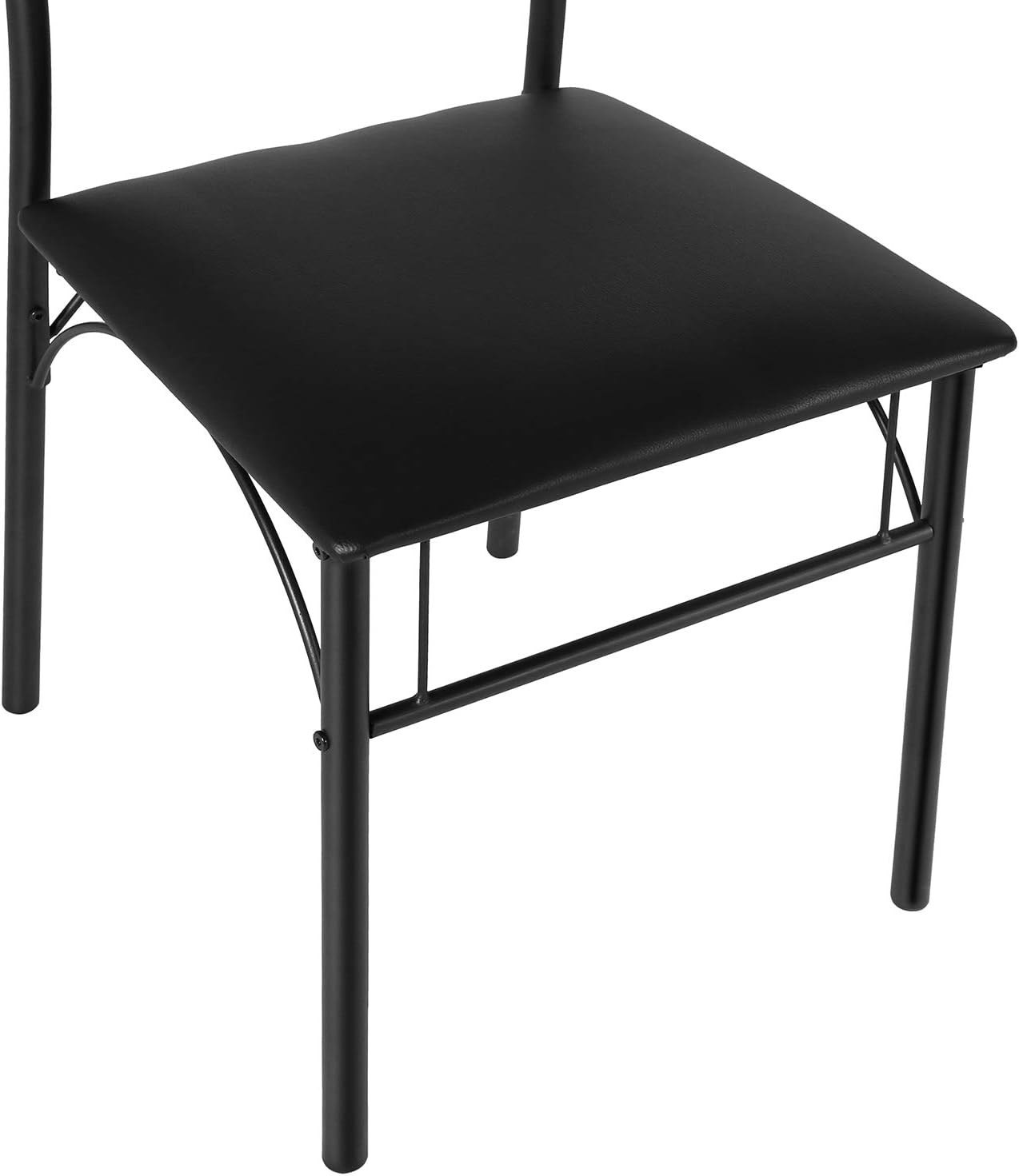 VECELO Dining Set Industrial Style 3 Pieces Kitchen Wood Table 2 Chairs with Metal Legs，Retro Brown and Black - Table & Chair Sets