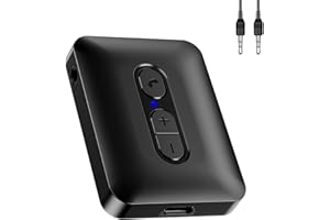 LOFICOPER Bluetooth 5.4 Transmitter Receiver, Wireless Audio Adapter Music Receiver, Dual USB/TF Card Support, Hands-Free Calling with Noise Cancelling, HD Audio for TV PC Car Headphones