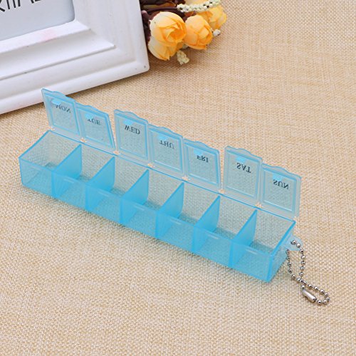 BYNNIX 7 Day Transparent Storage Box Jewelry Ornament Drug Compartment Display Case