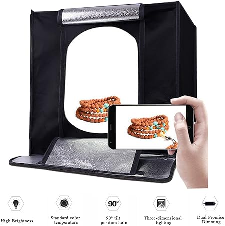 Tragbares Fotostudio 40 40 40cm Lichtzelt Mit 2 X Amazon De Camera Photo