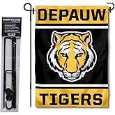 DePauw Tigers Garden Flag with Pole Stand Holder