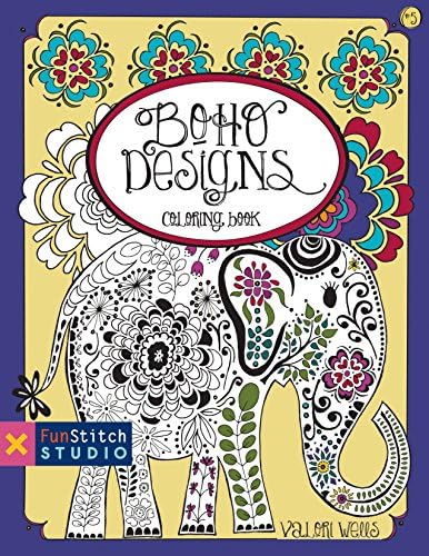 Boho Designs Coloring Book (Fun Stitch Studio Coloring Book)
