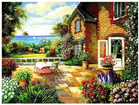 partysu DIY Painting by Numbers Kit Coloring by Numbers Picture by Numbers Home Decors DIY Oil Painting No Inner Frame (C)