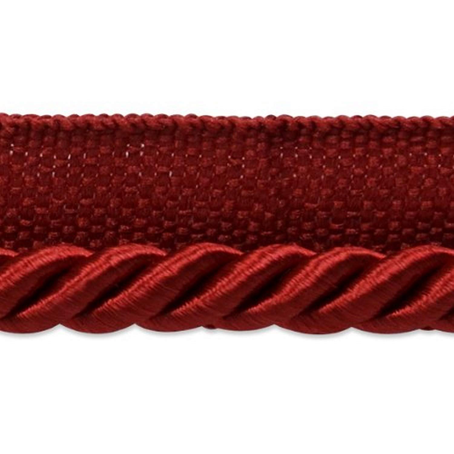 Trims by the Yard Emmerson 1/4" Twisted Lip Cord Trim, Versatile Trim for DIY Crafts, Picture Frames, Home Decor, and Fashion Items, 20-Yard Cut, Wine
