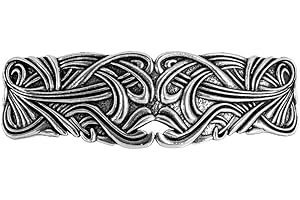 Large Art Nouveau Swirl Hair Clip, Hand Cast Metal Barrette Made in the USA with an 80mm Clip by Oberon Design, 1 Piece