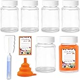 Z-synka 6Pack 2oz Glass Shot Bottles with Caps,Juicing Bottles Reusable,Ginger Shot Glasses Containers for Liquids,Sample,Wellness Shot,Turmeric,Juice,DIY,with Funnels,Stickers,Wide Mouth,Leakproof