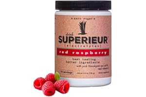 Superieur Electrolytes – Plant Based Electrolyte Supplement w/Sea Minerals for Hydration & Recovery – Keto Friendly, Non-GMO, Zero Sugar, Vegan Healthy Sports Drink Powder – Raspberry (70 Servings)