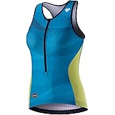 MY KILOMETRE Womens Triathlon Top Tri Singlet Racerback Performance Triathlon Top with Back Pockets