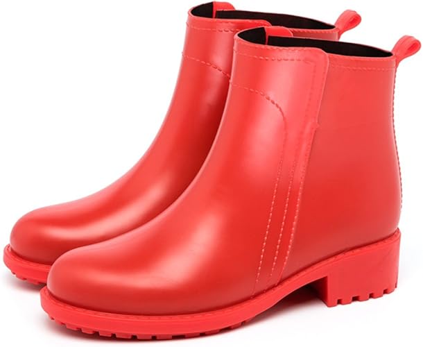 Amazon レインブーツ ショート レディース 完全防水 ハイカット 長靴 滑り止め 雨靴 かわいい 梅雨対策 ショート ブーツ スニーカーレイン レインシューズ 晴雨兼用 防滑 軽量 23 5cm レッド Aiart アイアート ブーツ ブーティ