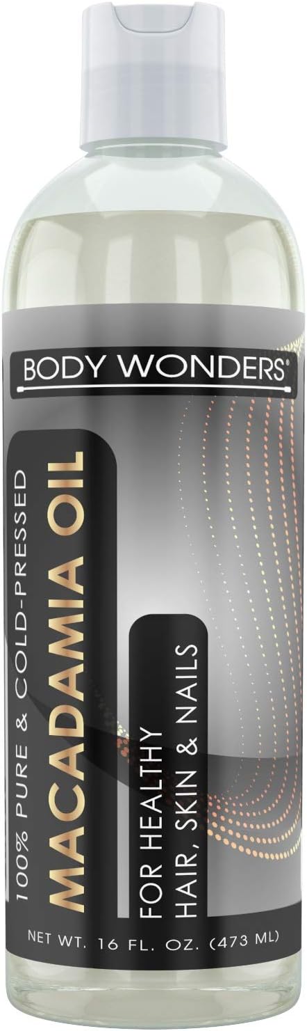 Body Wonders Macadamia Oil *16 Fl Oz* Cold-pressed *Hexane Free* Supports Healthy Hair, Skin & Nails