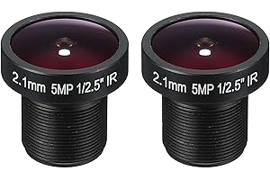 PATIKIL 2.1mm CCTV Camera Lens, F2.0 FPV Security Lens 5MP 160° Wide Angle Board M12 Threaded Dia for IP Camera Panoramic, 2 