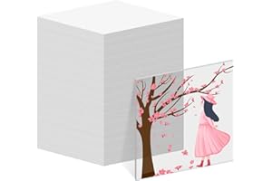 THRSEELY 50PCS Clear Square Acrylic Sheet, 4 Inch Acrylic Square Blanks Round Sheet Disc for Milestone Markers, Name Cards, Cricut Cutting and Engraving, Painting and DIY Projects