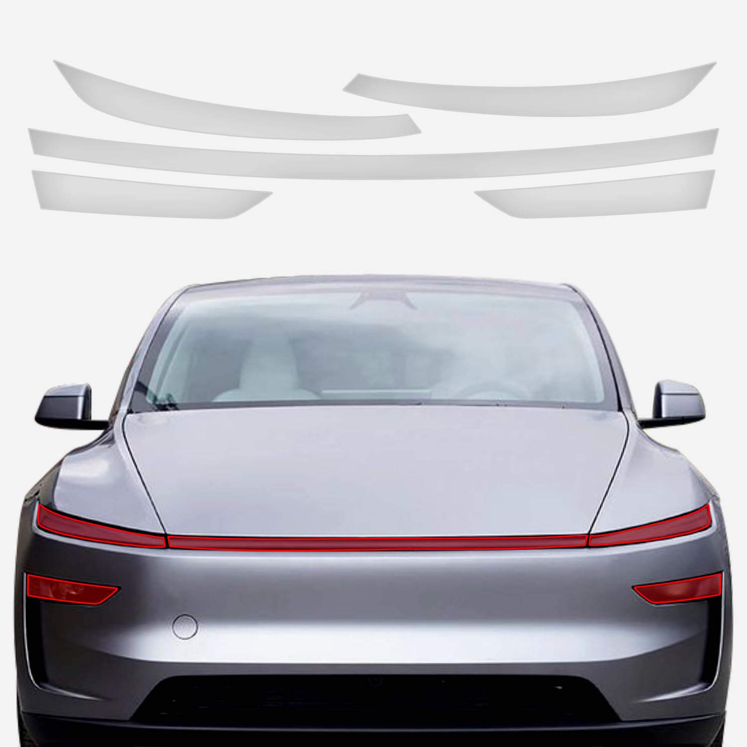 Photo 1 of (2psc in 1set) Headlights & Daylights Clear Protective Film PPF for Tesla Model Y Juniper, Stone & Rock Chips Protector, Wrap