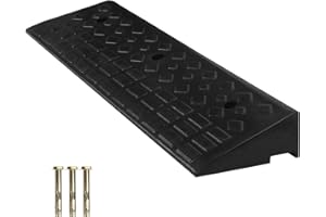 GOOFCXO 4'' Rise Rubber Curb Portable Ramp 4" H x 39" L x10” W Sidewalk Curb Ramps with Expansion Screws 22000lbs Loading Dri