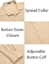 COOFANDY Men's White Dress Shirt Untucked Shirts