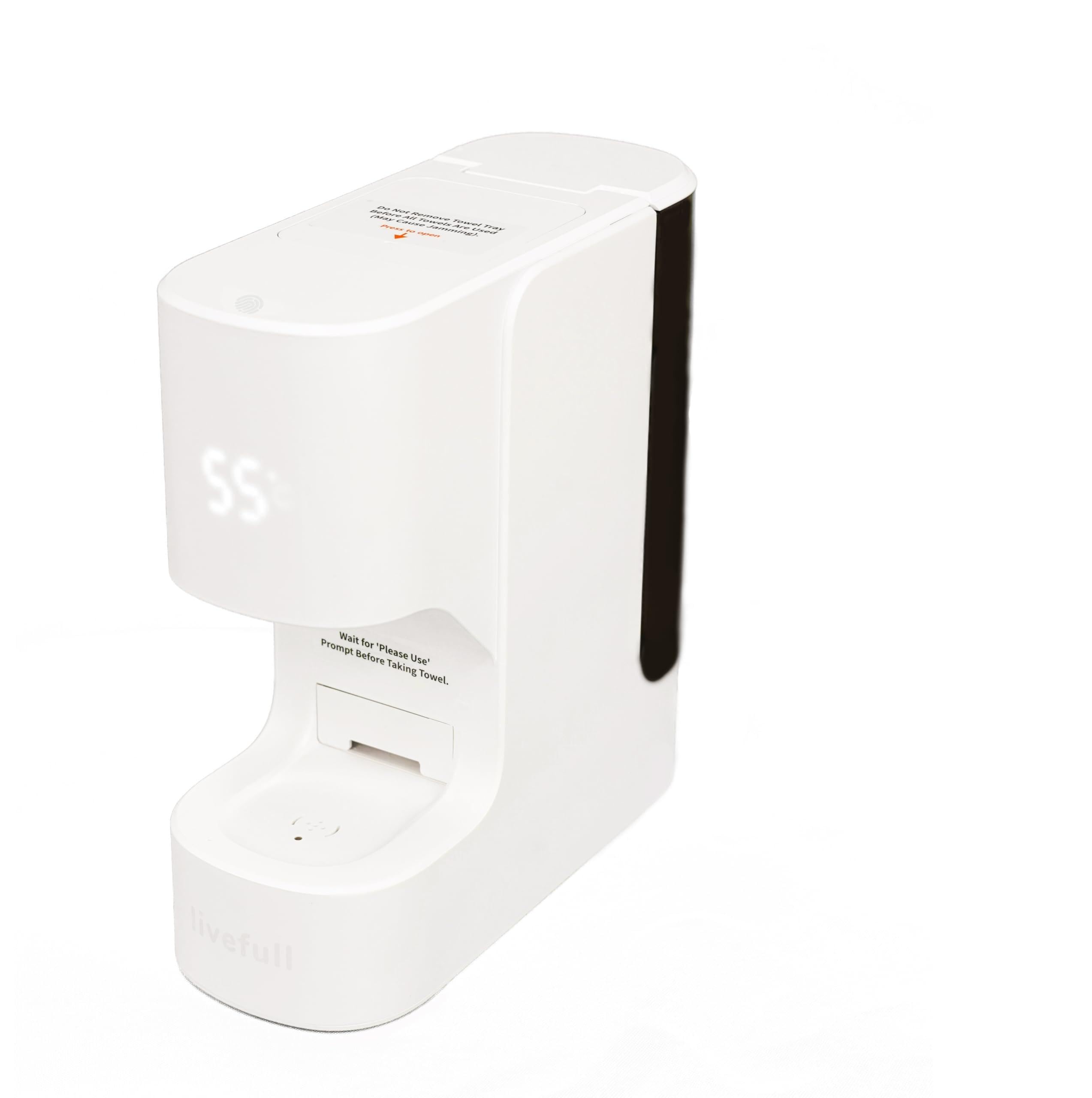 Photo 1 of LiveFull Hot Face Towel Heater Machine, Towel Warmer, 55°C Constant Temperature, 20 Compressed Towels, Smart Voice Alerts, Auto Heating & Dispensing, White