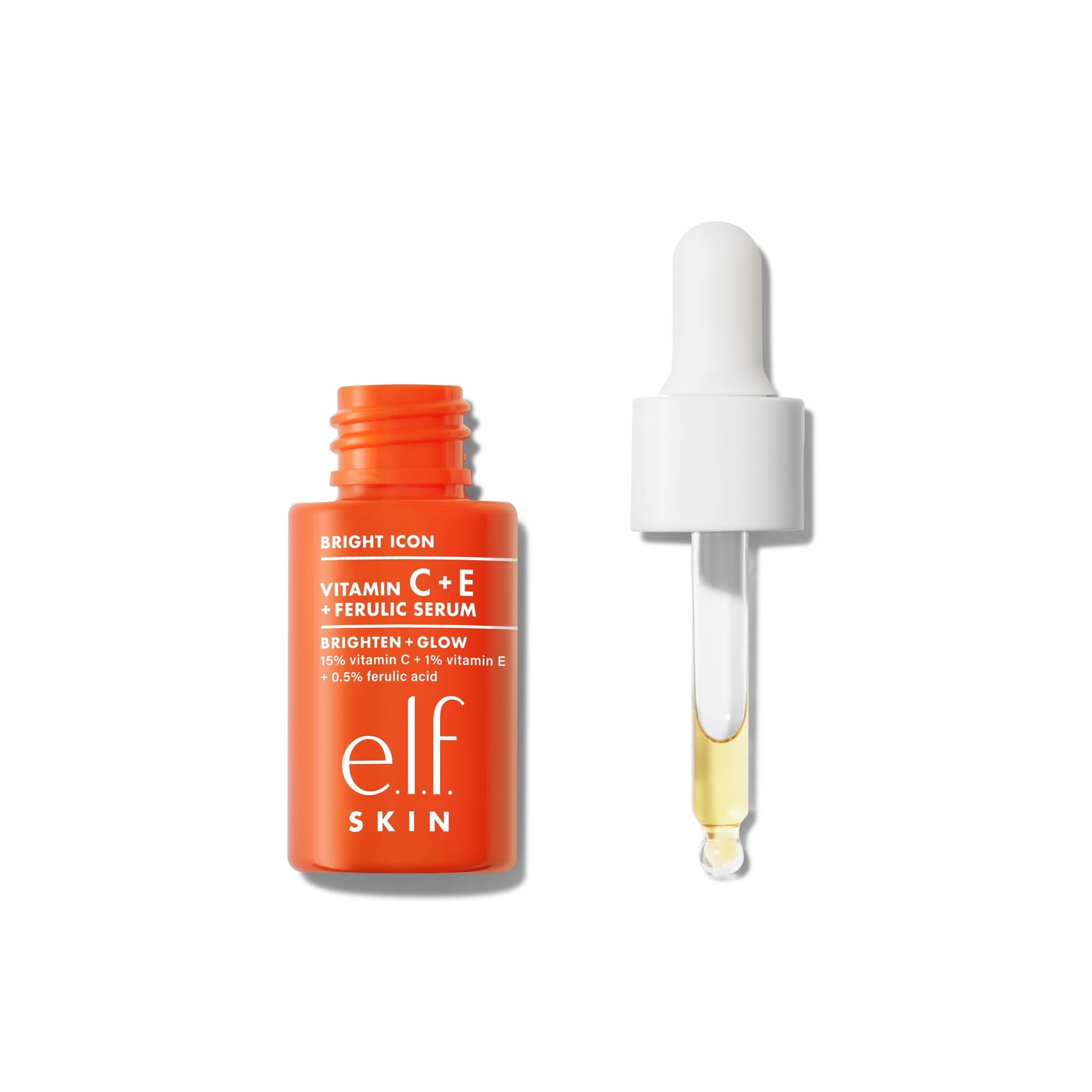 Photo 1 of e.l.f. SKIN Bright Icon Vitamin C + E + Ferulic Serum Mini, Brightening & Soothing Face Serum, Helps Even Skin Tone, Vegan & Cruelty-Free, 0.5 fl oz