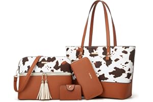 YTL Women Fashion Handbags Wallet Tote Bag Shoulder Bag Top Handle Satchel Purse Set 4pcs