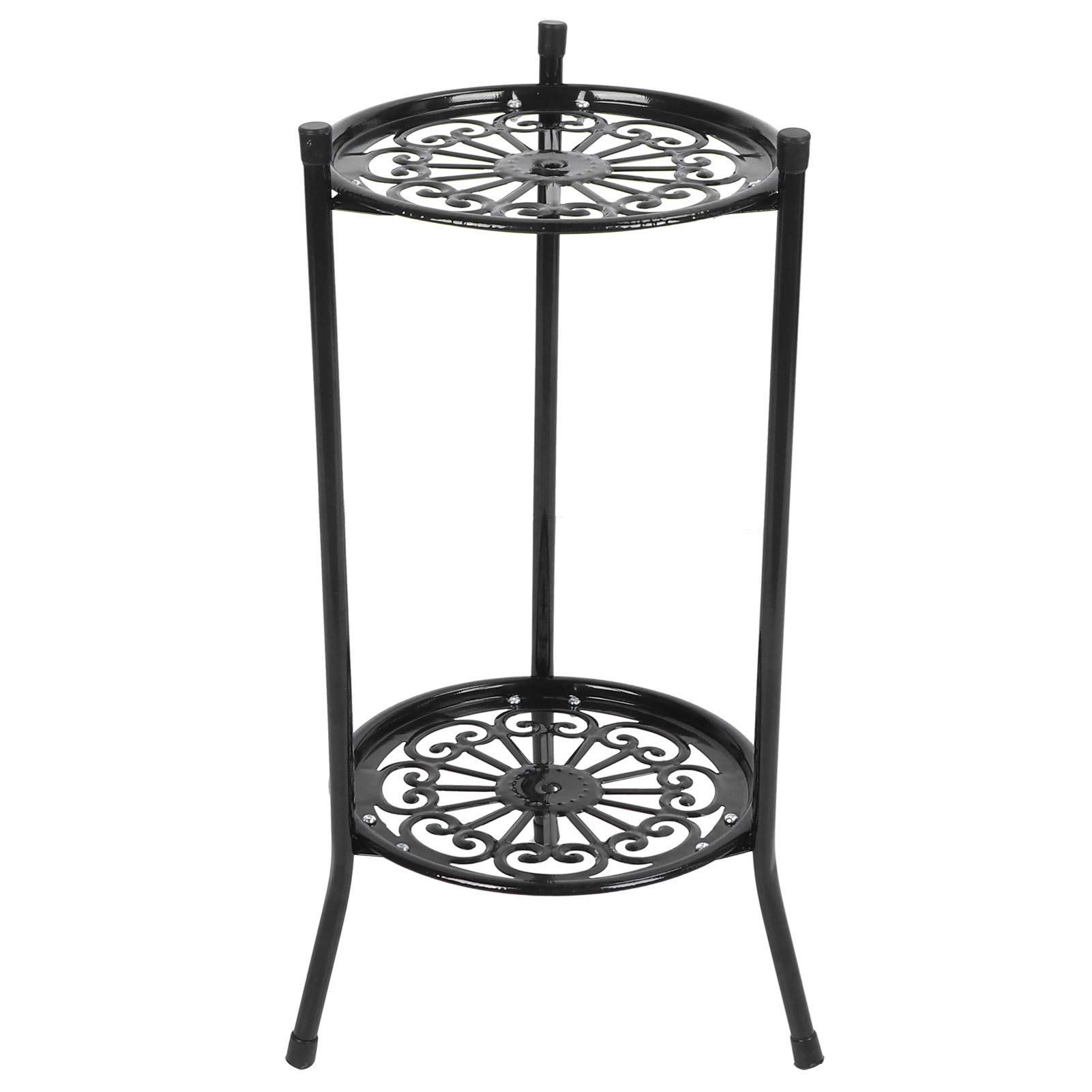 Flower Stand, 25*25*50cm Plant Pot Stand, Plant Display Multi Tier Flower Shelves Stands, for Living Room Corner Balcony Office Lawn Patio(black)