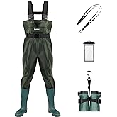 Gonex Chest Waders Hunting Fishing Waders for Men Women Waterproof 70D Nylon Wader for Duck Hunting Fishing Green, Sizes 8-13