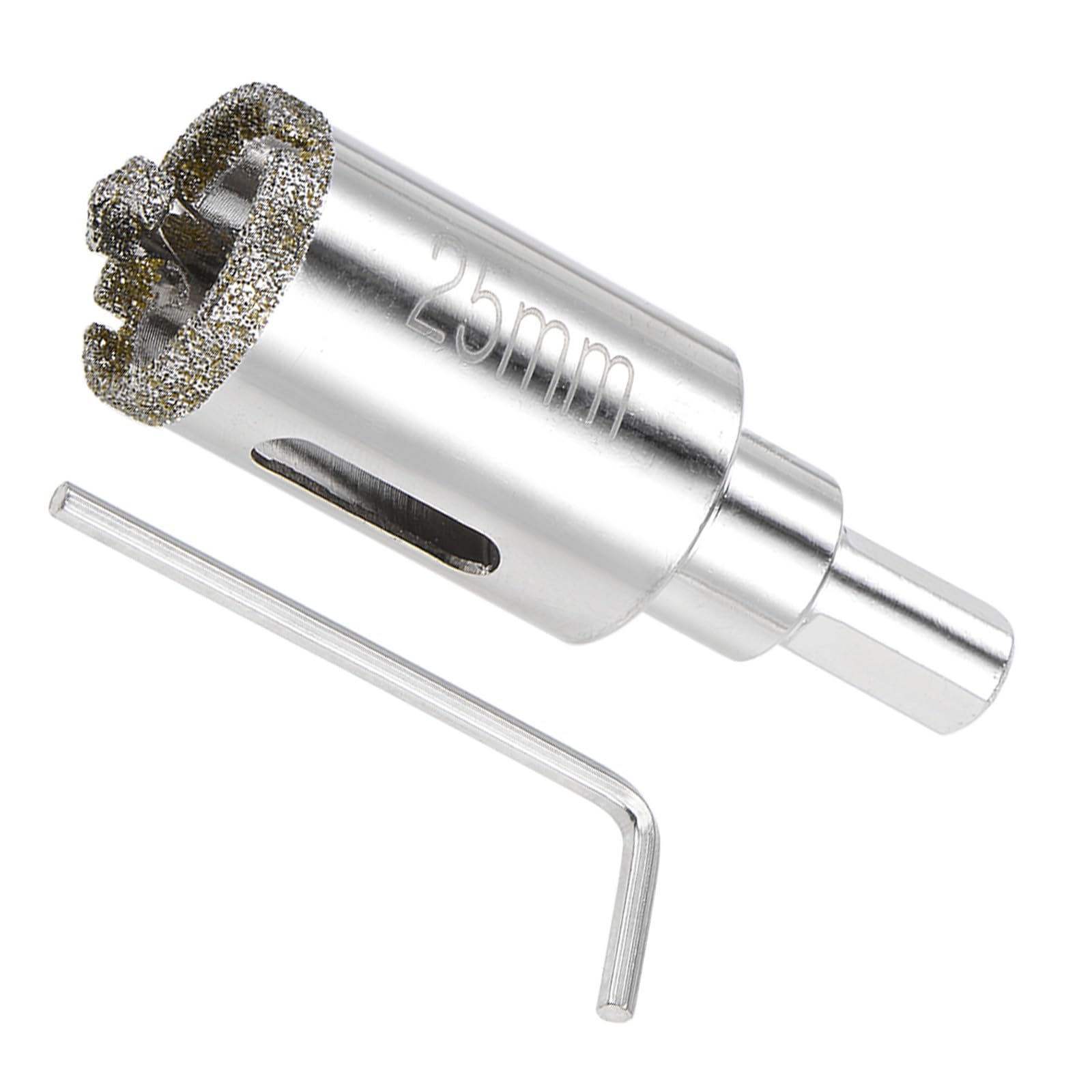 CoCud Diamond Hole Saws Drill Bits, 25mm / 1" Drilling Diameter, White Zinc Plated with Center Guide Drill Bit - (Applications: for Glass Ceramic Tiles Marble Stone) — image 1