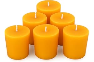 Pure Canadian Beeswax Votives Candles - 6 Pack - Cotton Wicks - Handmade in Canada - Canadian Hive - Meditation and Home Deco