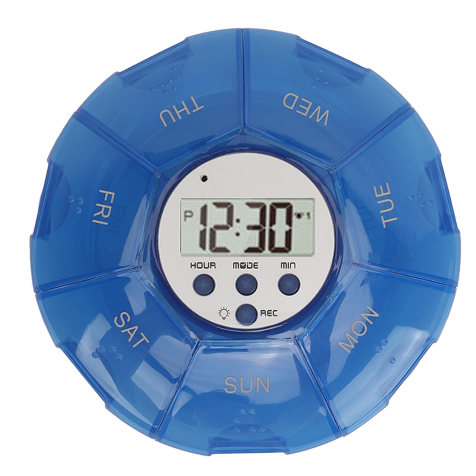 Photo 1 of SPYMINNPOO Case with Alarm, Weekly Medicines Setting Up Voice Reminders with Recording Playback Function 7 Day Medication Times Dispenser The Elderly Blind Person