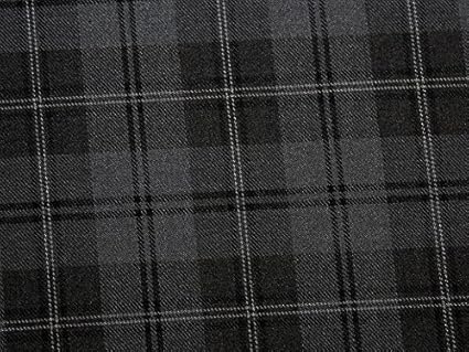 Kleiderstoff mit Schottenkaro, grau, Poly-Viskose, Meterware