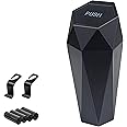 BFXM Automotive Car Trash Can with Lid, Garbage Bin for Women, Cute Interior Accessories for Seat Cup Holder, Organization Car Must Haves Essentials Mini Trash Can with Garbage Bag…, 1 pack, Black