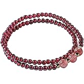 Natural Red Garnet Bracelet 3.5mm Dainty Beads Bracelet Jewelry for Women, Friendship Energy Crystal Gift Stackable