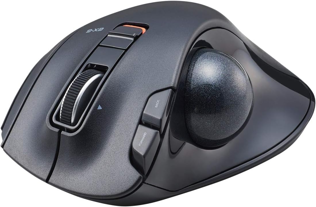 ELECOM 2.4GHz Wireless Thumb-operated Trackball Mouse, 6-Button ...