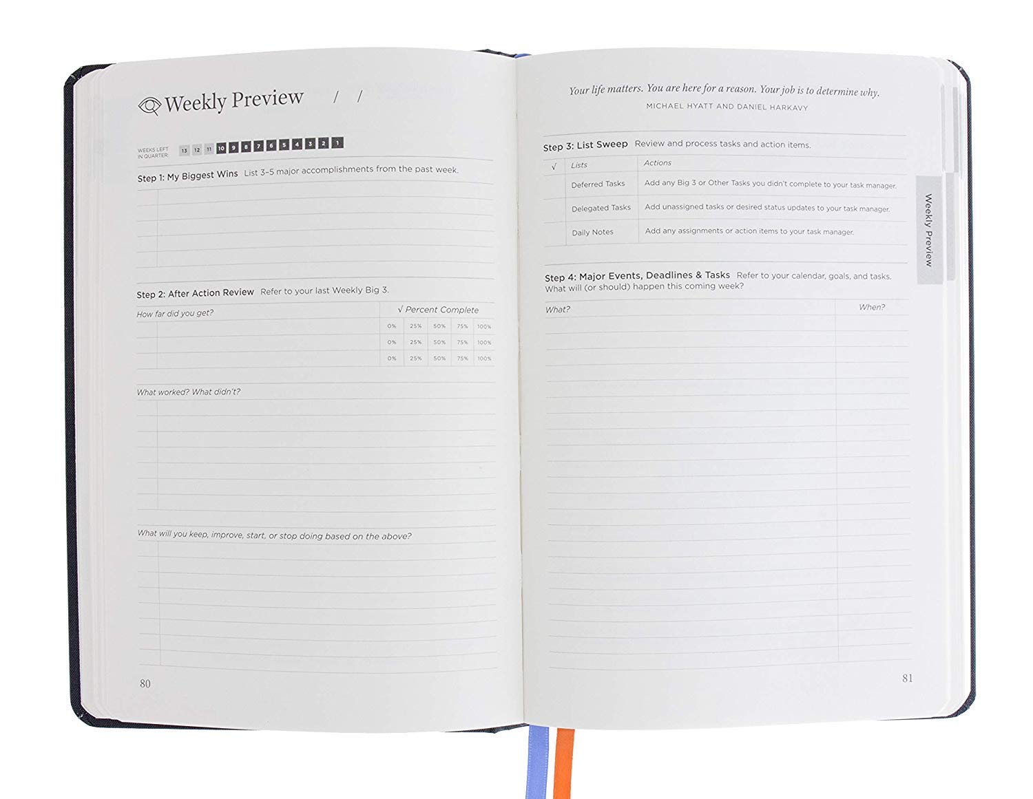 Full Focus Gray Linen Planner by Michael Hyatt The 1 Daily Planner
