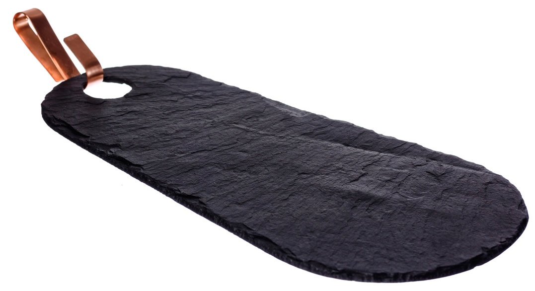 The Just Slate Company Tear Drop Hanging Serving Board with Copper Hook