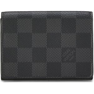Louis Vuitton, Pre-loved Damier Graphite Canvas Business Card Holder, Black