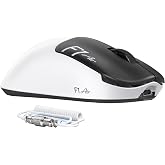 ATTACK SHARK F1 AIR Lightweight Wireless Gaming Mouse - Black/White | 39g, 8K Polling, 720 Hr Battery, 0.168ms, Web Driver, Sweat-Resistant Coating, CNC Metal Wheel, RGB Aviator Cable for PC/Mac