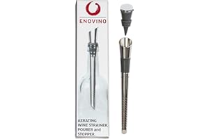 ENOVINO Aerating Wine Pourer, Strainer and Stopper