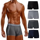 LEOMOSTE Young Men's Modal Microfiber Breathable Trunks Underwear Stretch Moisture-Wicking Boxer Briefs,4-Pack